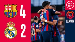 RESUMEN  FC Barcelona Atlètic 42 Real MadridCastilla  Playoffs  1ª Eliminatoria  Ida [upl. by Nattirb415]