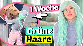 1 Woche GRÜNE Haare 💚 Wie reagieren die Leute  ViktoriaSarina [upl. by Anafetse]