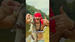 Catching Fish While Blindfolded CHALLENGE 🎣 😂 shorts fishing [upl. by Einalem]