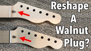 Reshaping a Walnut Truss Rod Plug on a Fender Style Neck [upl. by Frieda687]