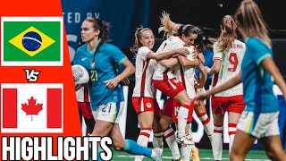 Canada vs Brazil  Highlights amp Penalty Shootout  SheBelieves Cup Semi Final  060424 [upl. by Nerral467]