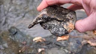 James River Field Trip Stop 04  Granite and amphibolite in creek west of Columbia Virginia [upl. by Eillas535]