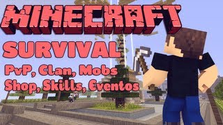 Server de Minecraft 152 Survival PvP Clan Mobs Shop Skills Eventos e VIPS Pirata [upl. by Pierrette]