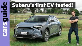 Subaru Solterra 2024 review Does a lastminute EV price cut help the new Tesla Model Y rival [upl. by Elleira]