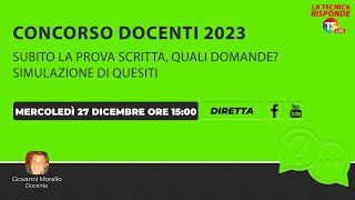 Concorso docenti 2023 subito la prova scritta quali domande Simulazione di quesiti [upl. by Ihab]