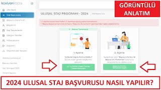 2024 ULUSAL STAJ PROGRAMI BAŞVURUSU NASIL YAPILIR GÖRÜNTÜLÜ ANLATIM [upl. by Adrien]