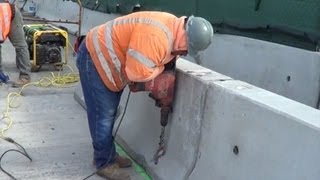 Jersey Barrier Installation Shea Concrete Products [upl. by Tiat189]