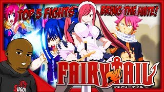 TOP 5 FAIRY TAIL FIGHTS [upl. by Annahoj]