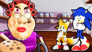 SONIC AND BABY TAILS ESCAPE EVIL GRANDMA IN ROBLOX [upl. by Anielram]