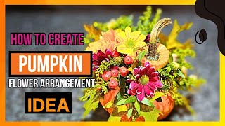 How to make an easy pumpkin floral arrangement using a floral foam little pumpkinautumn [upl. by Jagir662]