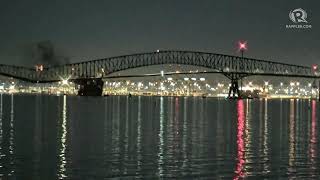 Francis Scott Key Bridge in Baltimore Maryland collapses after ship collision [upl. by Mckale]