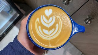 Speciality Coffee Training  Barista art skills  Coffee Latte Art Tutorial Basic Tulip art [upl. by Alael489]