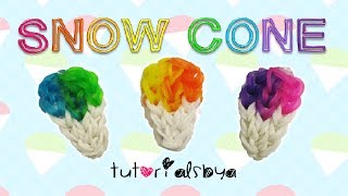 NEW EASY Snow Cone Charm Rainbow Loom Tutorial [upl. by Knute]