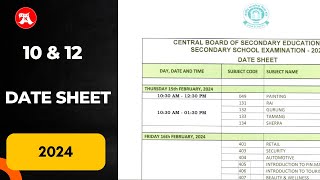 Class 10th and 12th CBSE Date Sheet for Final Board Exams 2024 [upl. by Airamasor]