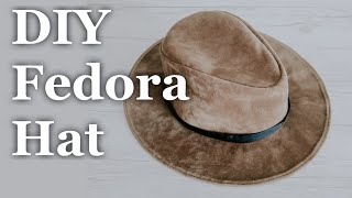 DIY FEDORA HAT from scratch  How to use your head measurement to draft and sew fedoracowboy hat [upl. by Ginsburg936]