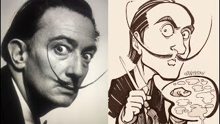 SALVADOR DALÍ CARTOON  caricatura Salvador Dalí [upl. by Sue274]