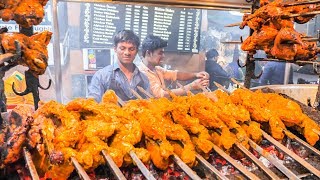 INDIAN STREET FOOD Tour in LUCKNOW with MONSTER BBQ CHICKEN and CHEAP SPICY CURRY [upl. by Ynoyrb]