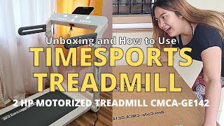 UNBOXING TIMESPORTS TREADMILL  2 HP MOTORIZED TREADMILL  CMCAGE142 How to Use [upl. by Lathrop]