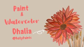 🌸 Painting a Watercolor Dhalia  Painting Time Lapse  Watercolor flowers 🌸 [upl. by Yecniuq]