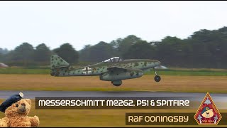 AN UNBELIEVABLE SIGHT MESSERSCHMITT ME262 LANDS AT RAF CONINGSBY WITH P51 amp SPITFIRE FROM RIAT 2023 [upl. by Ayhdiv]