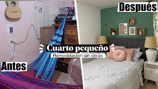 ✅CUARTO pequeño INFONAVIT transformación 😱❤️ ANTES Y DESPUES [upl. by Arevle859]