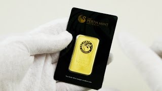 Australian Perth Mint 1 oz Gold Bar Unboxing [upl. by Wunder]