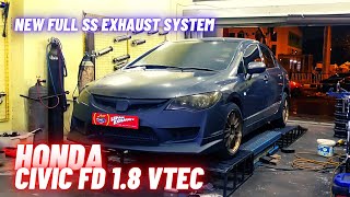 New Full SS Exhaust System  HONDA CIVIC FD 18 VTEC [upl. by Asenab690]