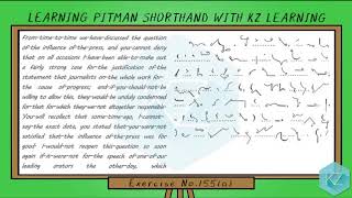 Pitman Shorthand  Exercise No155 Dictation 75 WPM  KZ Learning [upl. by Lawrenson460]