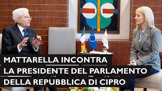 Mattarella incontra la Presidente Annita Demetriou al Parlamento [upl. by Scharf]