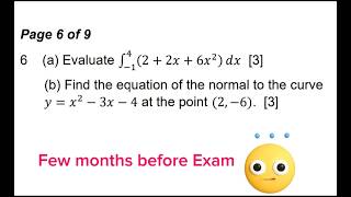 Calculus  Integration  Equation of the normal to the curve [upl. by Asilanom]