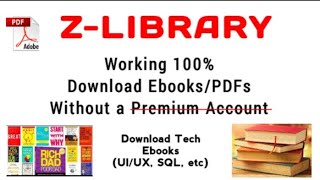 How to Download EbooksPDF from ZLibrary for Free Without a Premium Account  Download Tech Books [upl. by Alderman]