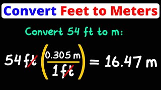 Convert Feet to Meters  ft to m  Unit Conversion  Dimensional Analysis  Eat Pi [upl. by Arielle]