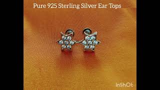 Pure 925 Sterling Silver Ear Tops [upl. by Arabele]