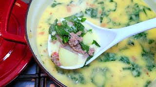 Zuppa Toscana Recipe EASY  Olive Garden Potato Sausage Soup Recipe [upl. by Ariane]