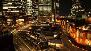 タイムラプス KITTE6階テラスから東京駅夜景 sony a7 α7 Time lapse [upl. by Nohtahoj]