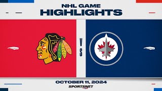 NHL Highlights  Blackhawks vs Jets  October 11 2024 [upl. by Roosevelt388]