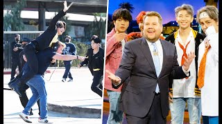 Best James Corden with BTS Moments On The Late Night Show [upl. by Ahsiela]