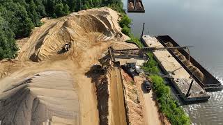 Loading Sand Barges on the Tombigbee River [upl. by Fran]