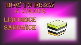 How to Draw a Liquorice Allsorts Sandwich  by AyJay the Pencil Artist [upl. by Holle]