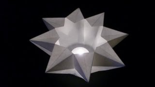 Origami Teelichtstern Teacandle Star  Faltanleitung HDdeutsch [upl. by Eiuol646]