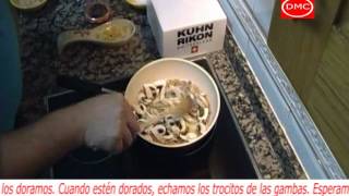 Receta de revuelto de champiñones gambas y tocino [upl. by Aical]