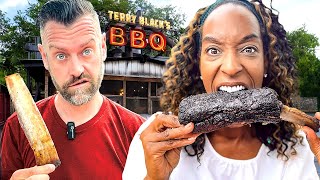 Brits Try Terry Blacks BBQ For The First Time In Texas [upl. by Clements209]