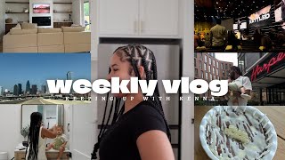 vlog home updates new couch  framed tv  get ready w us  hair appt  new restaurants  cooking [upl. by Ridglea]