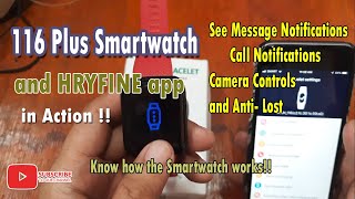 116 Plus smartwatch and HRYFine app DEMO Message Call Notifications see it in Action [upl. by Rennane439]