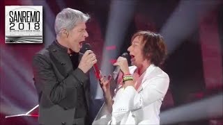 Sanremo 2018  Gianna Nannini e Claudio Baglioni duettano sulle note di quotAmore belloquot [upl. by Htebazileharas251]