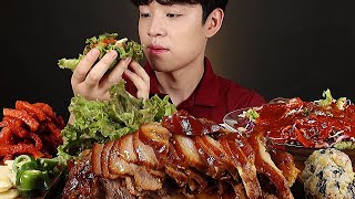 쫄깃탱탱한 족발 먹방 막국수 주먹밥 싱싱한 채소와 함께 JOKBAL PIGS FEET MAKGUKSU MUKBANG ASMR [upl. by Luzader]