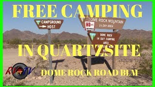 FREE CAMPING IN QUARTZSITE  Dome Rock Road BLM Aerial ViewsRV Boondocking [upl. by Nileve650]