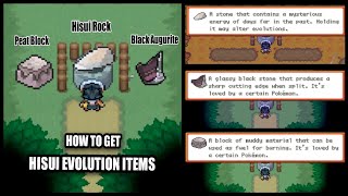 Pokemon Unbound 2111  How to Get Hisui Rock Peat Block and Black Augurite [upl. by Stickney]