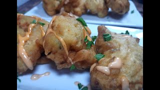 Bahamian Conch Fritters How to make CONCHY Fritters step by step [upl. by Yrrol]