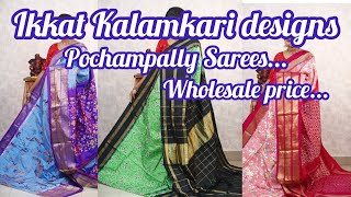 Ikkat Kalamkari DesignsPochampally Sareesపోచంపల్లి సారీస్Latest Exclusive Collection [upl. by Jermain]